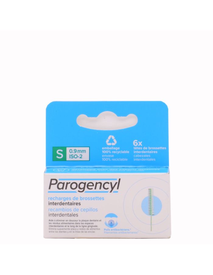 Parogencyl Recambios de Cepillos Interdentales S 0,9mm 6 Cabezales Interdentales