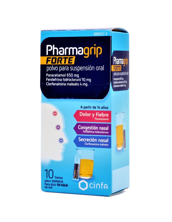 Pharmagrip Forte 10 Sobres Sabor Naranja
