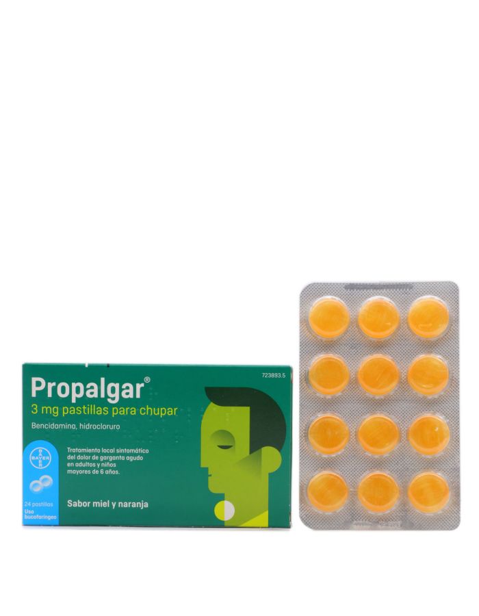 Propalgar Pastillas para Chupar Sabor Miel y Naranja 24 Pastillas