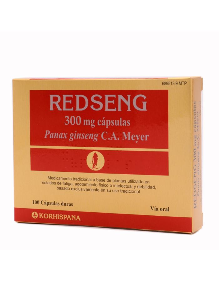 Redseng 300 mg 100 Cápsulas Raíz de Ginseng Rojo Coreano