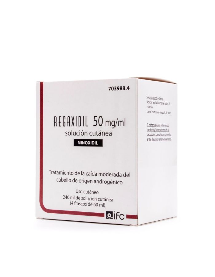 Regaxidil 50mg/ml Solución Cutánea 4 Frascos 60ml