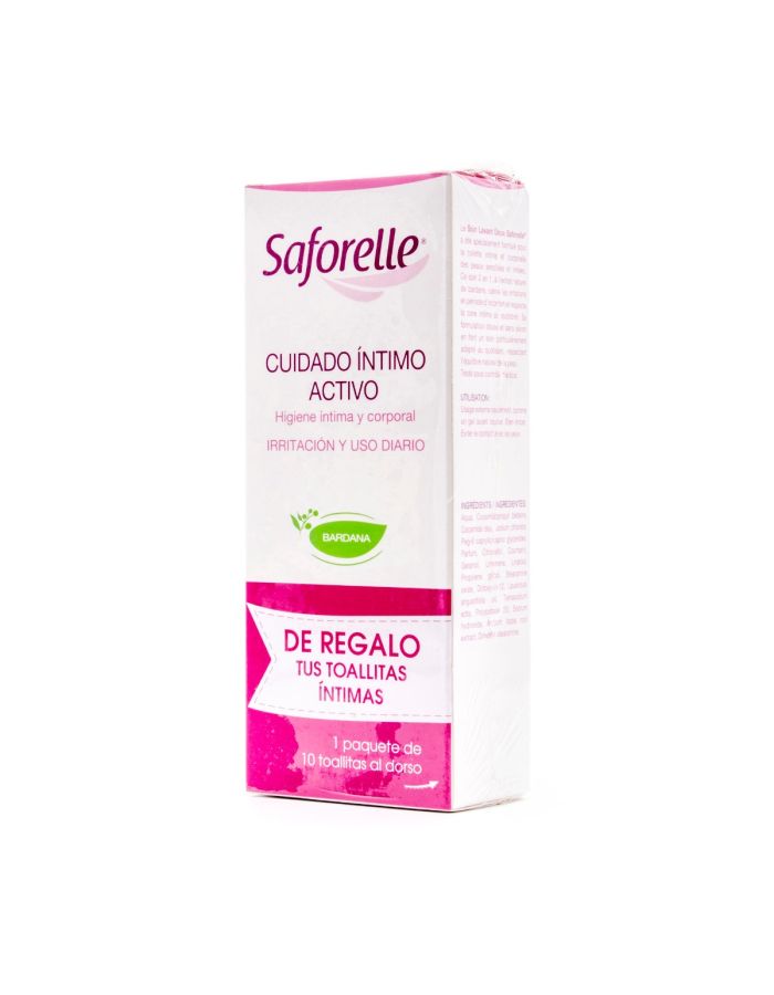 Saforelle Cuidado Íntimo Activo 250ml + Toallitas Íntimas 10U Regalo