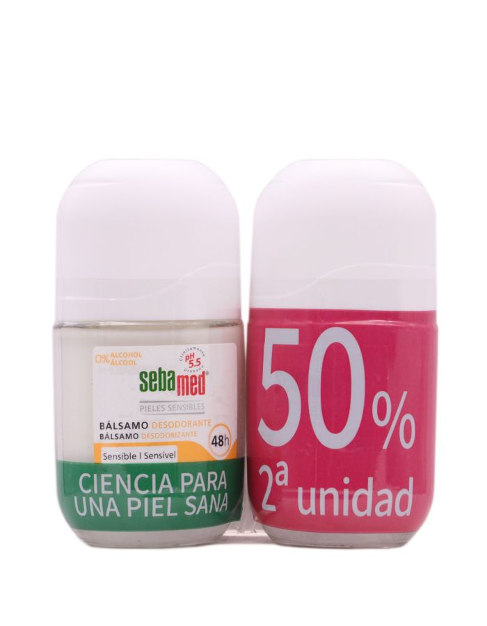 SebaMed Desodorante Bálsamo Piel Sensible 48H RollOn 50ml x 2 Duplo