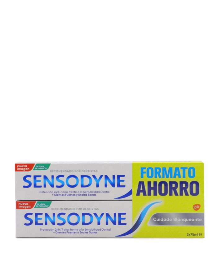 Sensodyne Cuidado Blanqueante Pasta Dental 75mlx2 Pack Ahorro