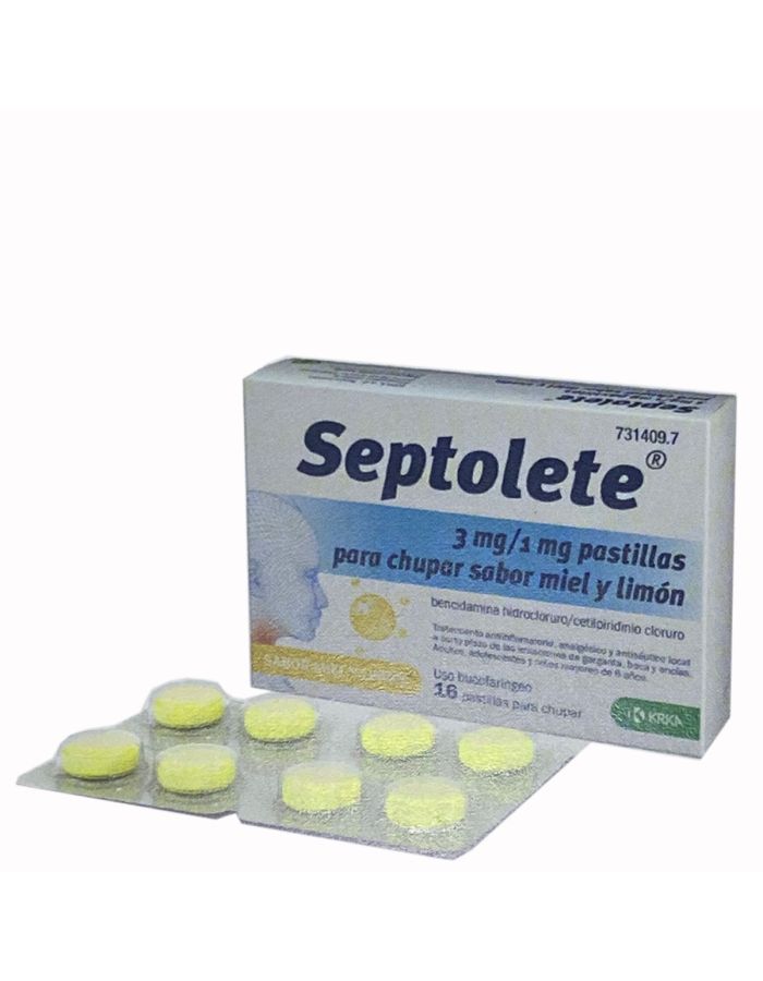 Septolete 16 Pastillas Para Chupar Sabor Miel y Limón