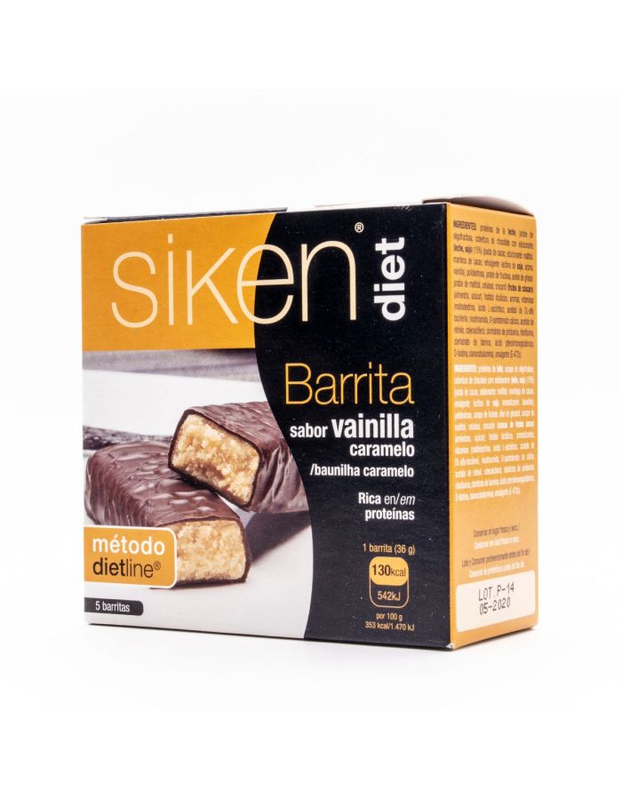 Siken Diet Barrita Sabor Vainilla Caramelo 5 Barritas
