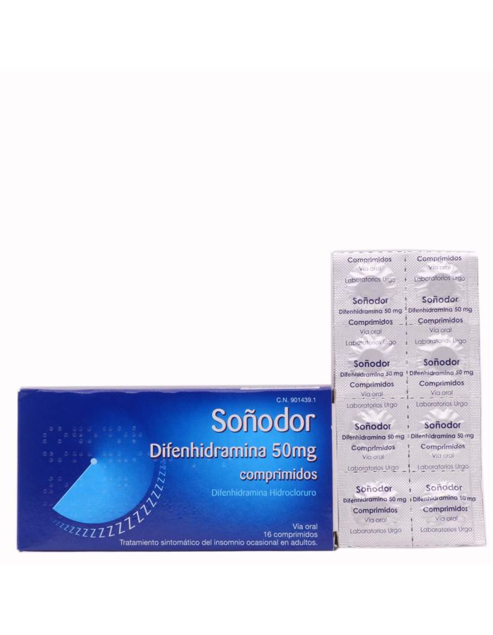 Soñodor Difenhidramina 50mg 16 Comprimidos