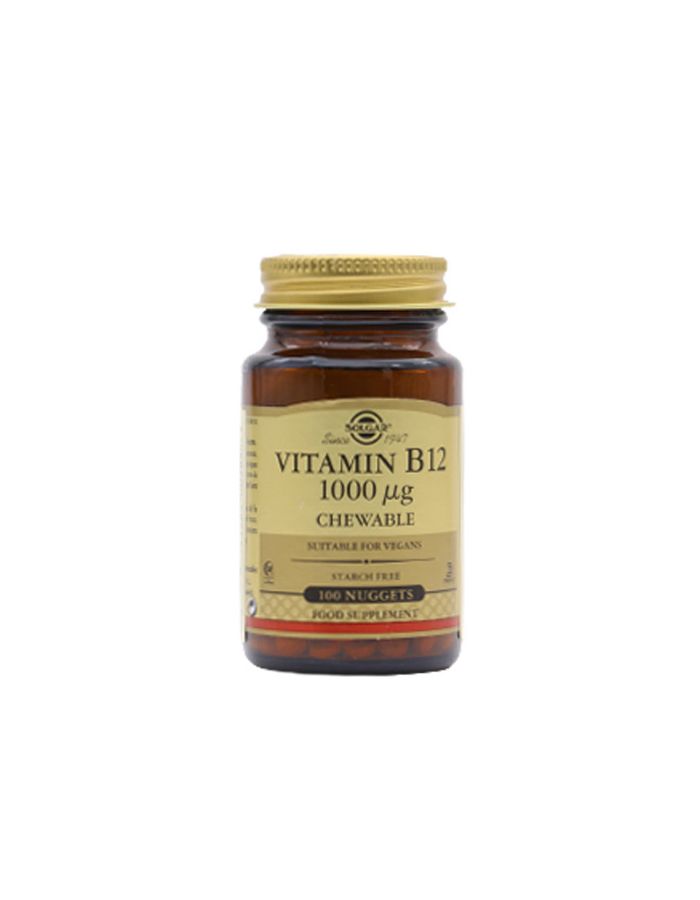 Solgar Vitamina B12 Sublingual Masticable 1000mcg 100 Comprimidos ENERGIA 