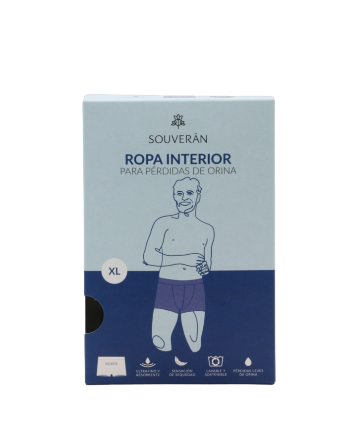 Ropa Interior Hombre Pérdida Orina Boxer Negro Talla XL