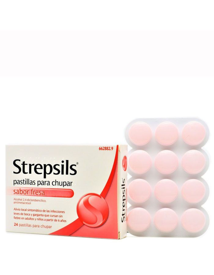 Strepsils Sabor Fresa 24 Pastillas para Chupar