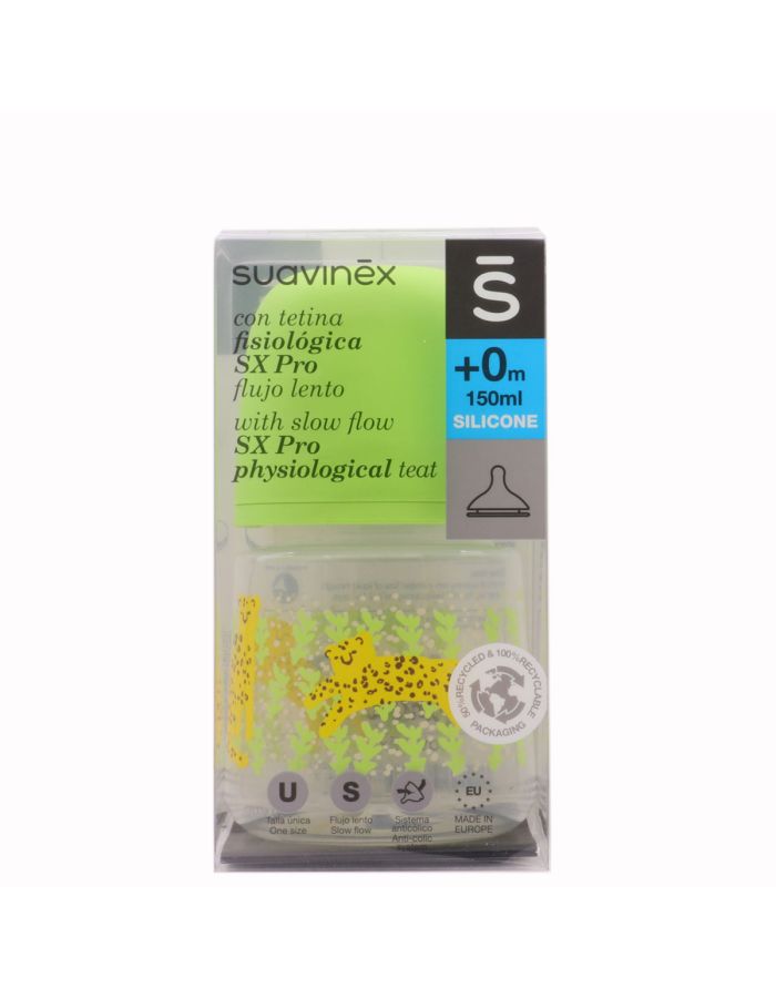 Suavinex Biberón Tetina Fisiológica SX Pro Silicona Flujo Lento +0m 150ml