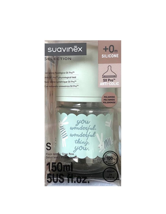 Suavinex Biberón Tetina Silicona SX Pro Flujo S +0m 150ml