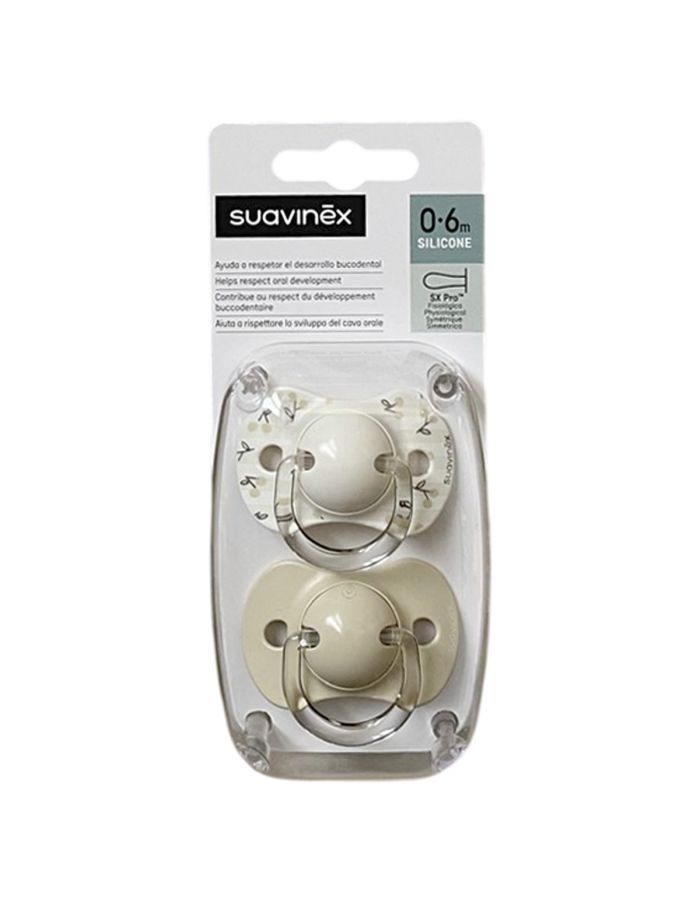 Suavinex Chupete Fisiológico SX Pro Tetina Silicona 0-6m Pack 2 Chupetes