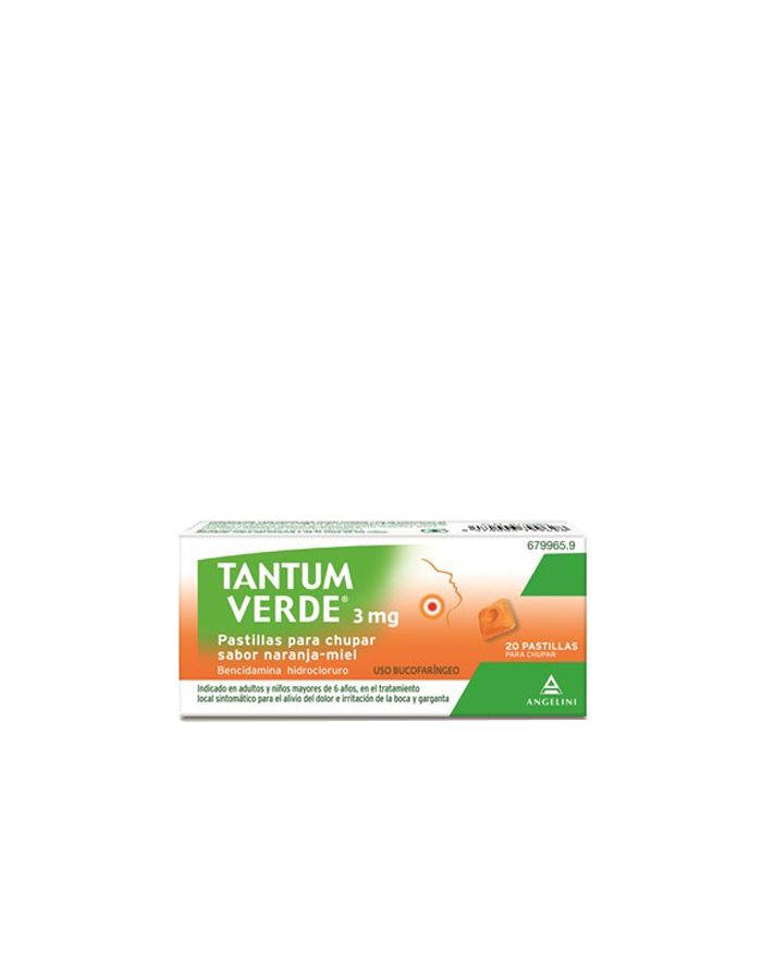Tantum Verde Naranja Miel 20 Pastillas para Chupar       
