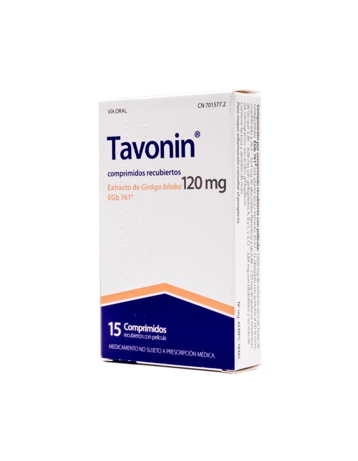 Tavonin 120 mg 15 comprimidos recubiertos Ginkgo biloba