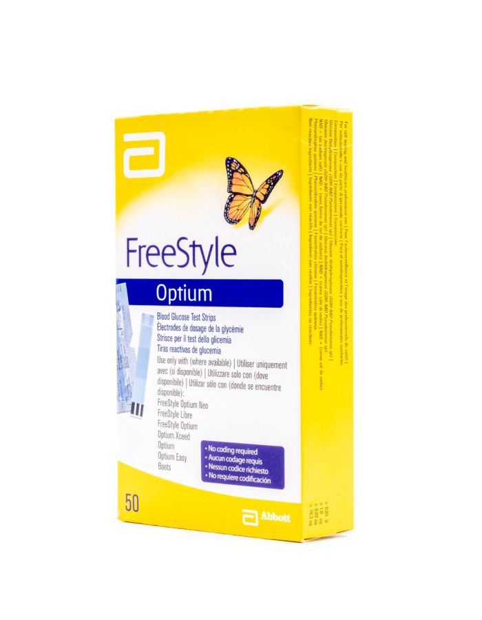 Tiras Reactivas de Glucosa en Sangre FreeStyle Optium 50 Tiras Abbott