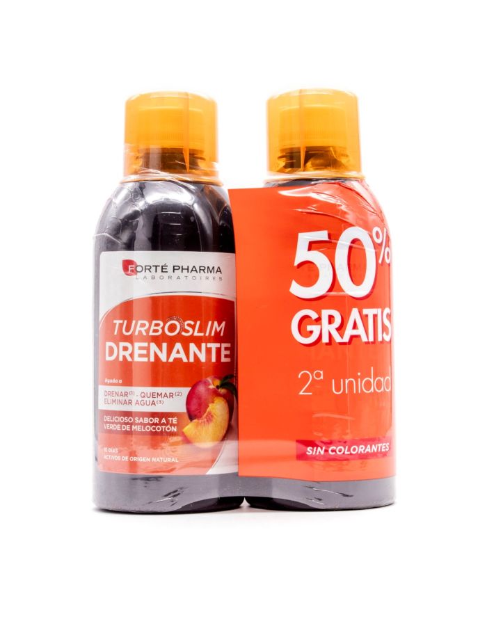 Forte Pharma Turboslim Drenante Sabor Té Verde Melocotón 2x500ml Pack