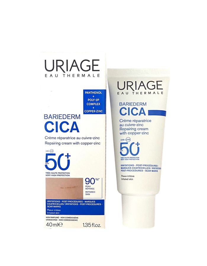 Uriage Bariederm Cica Crema SPF50+ con Cobre Zinc 40ml