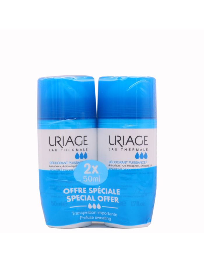 Uriage Desodorante Potencia 3  Roll On 24H 50ml x 2 Duplo Oferta Especial