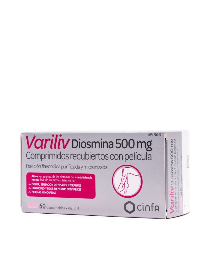Variliv Diosmina 500 mg 60 Comprimidos Recubiertos con Película