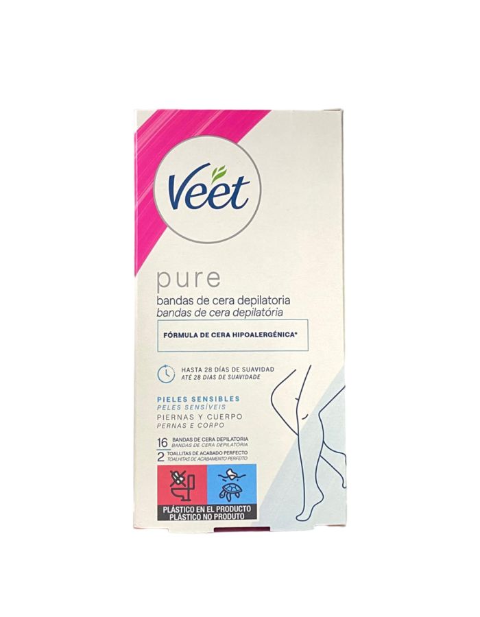 Veet Bandas de Cera Depilatoria Pieles Sensibles 16 Bandas