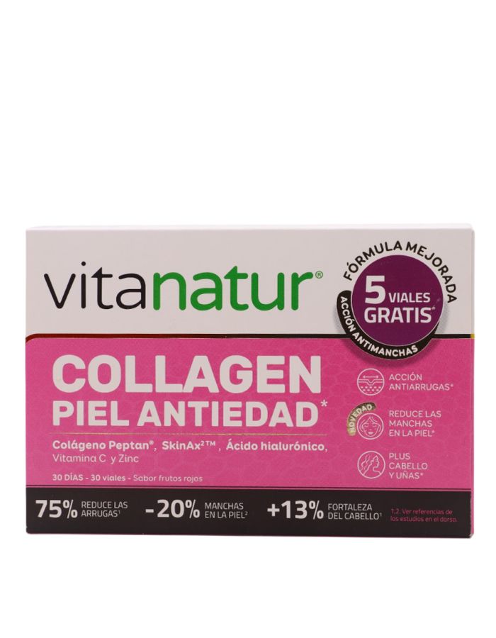 Vitanatur Collagen Piel Antiedad 30 Viales Sabor Frutos Rojos          