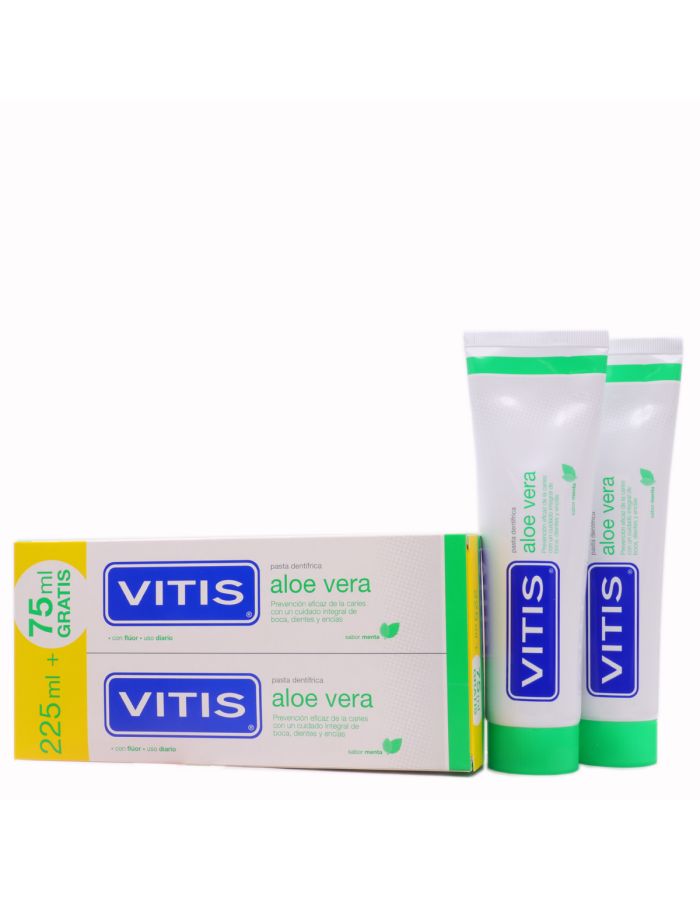 Vitis Aloe Vera Pasta Dentífrica Sabor Menta 150ml x 2 Duplo