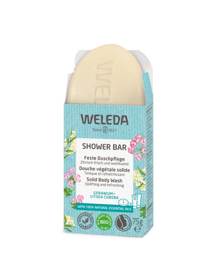 Weleda Jabón de Ducha Sólido Refrescante 75g Geranio y Litsea Cubeba