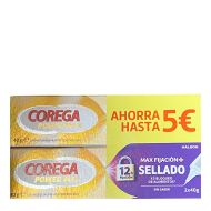 Corega MAX Fijación + Sellado Sin Sabor 40g x 2 Duplo