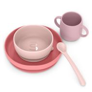 Suavinex Vajilla Silicona con Ventosa +4 meses Rosa