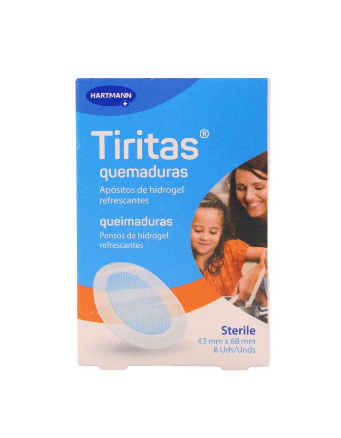 Tiritas Medical Quemaduras 8 Apósitos Hidrogel 4,3 x 6,8cm 