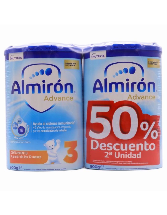 Almirón Advance 3 Crecimiento con Pronutra 800g X 2 Pack 50%Dto 2ªUd