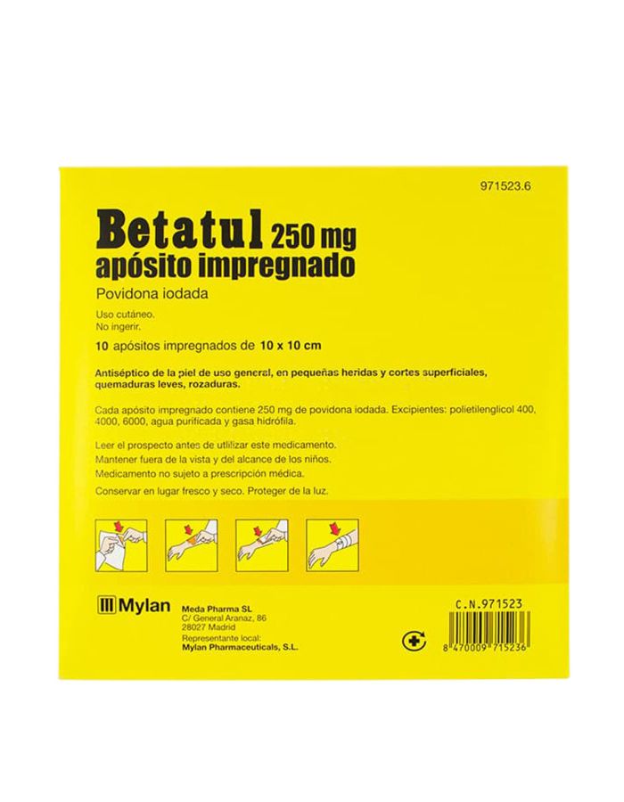 Betadine Betatul 10 Apósitos Impregnados