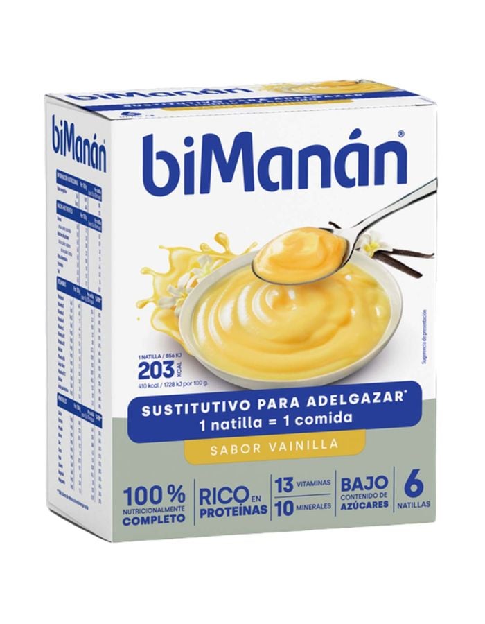 BiManán Natilla Sustitutivo Vainilla 6 Natillas