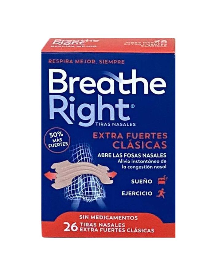Breathe Rigth Extra Fuertes Clasicas 26 Tiras Talla Unica