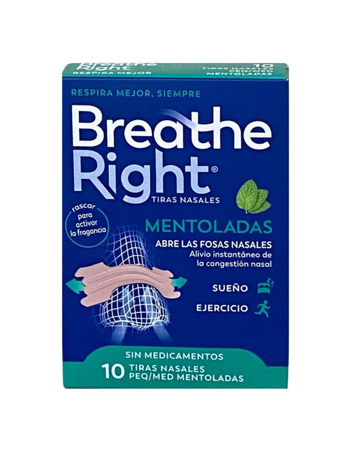 Breathe Rigth Mentoladas 10 Tiras Nasales Peq-Med