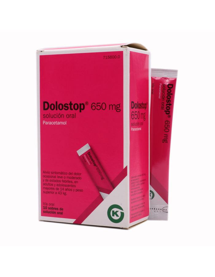 Dolostop 650 mg Paracetamol 10 Sobres Solución Oral