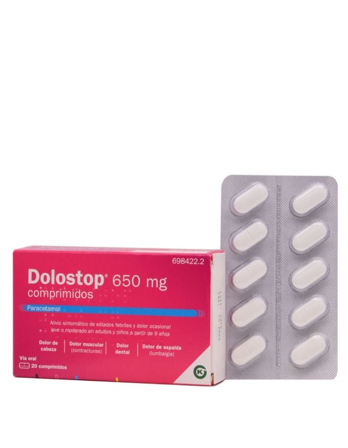 Dolostop 650 mg Paracetamol 20 Comprimidos