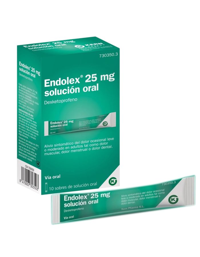 Endolex 25 mg 10 Sobres de Solución Oral Dexketoprofeno