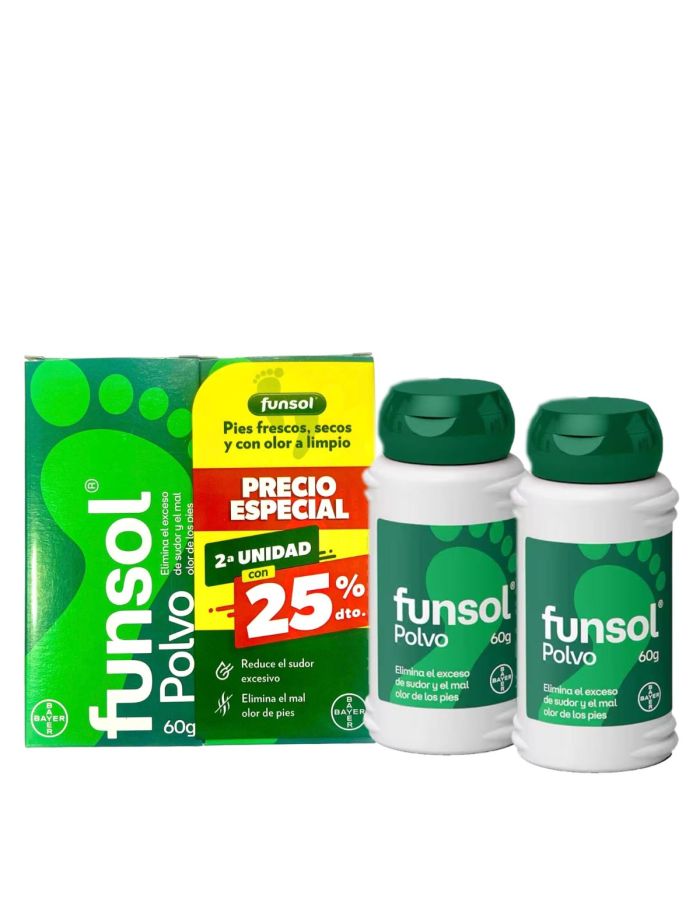 Funsol Polvo Para Pies 60g x 2 Pack Ahorro 25%Dto 2ªUd