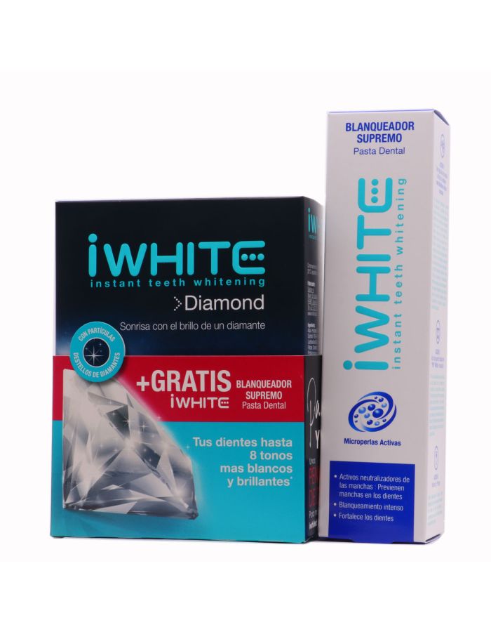 iWhite Diamond + Pasta Dental Blanqueador Supremo Kit de Blanqueamiento Dental