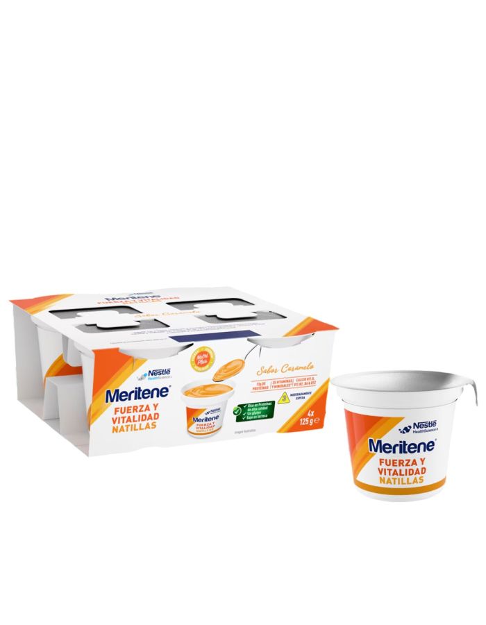 Meritene Fuerza y Vitalidad Natillas Sabor Caramelo 4 Vasos x 125g 