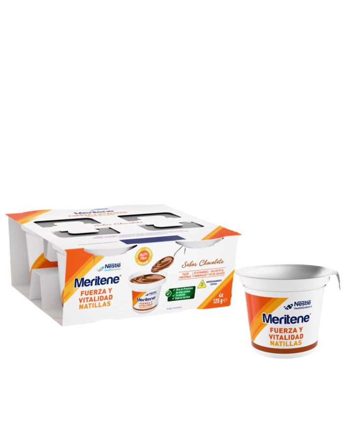 Meritene Fuerza y Vitalidad Natillas Sabor Chocolate 4 Vasos x 125g 