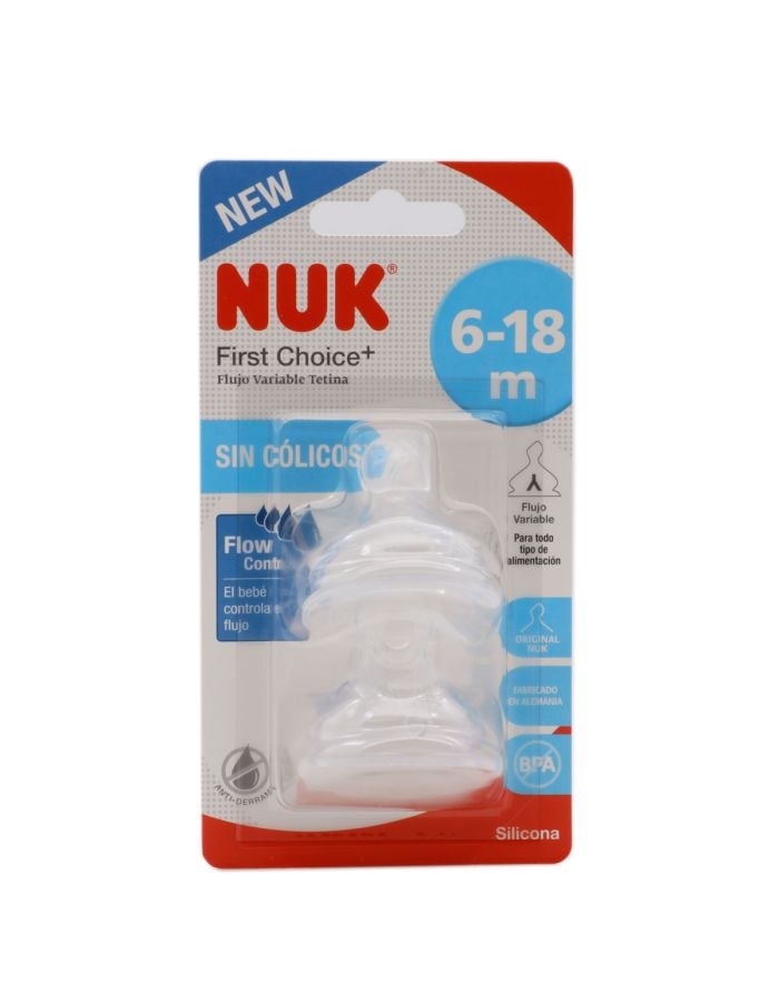 Nuk First Choice+ Tetina Silicona T2 Orificio L 2 Tetinas 6-18m 