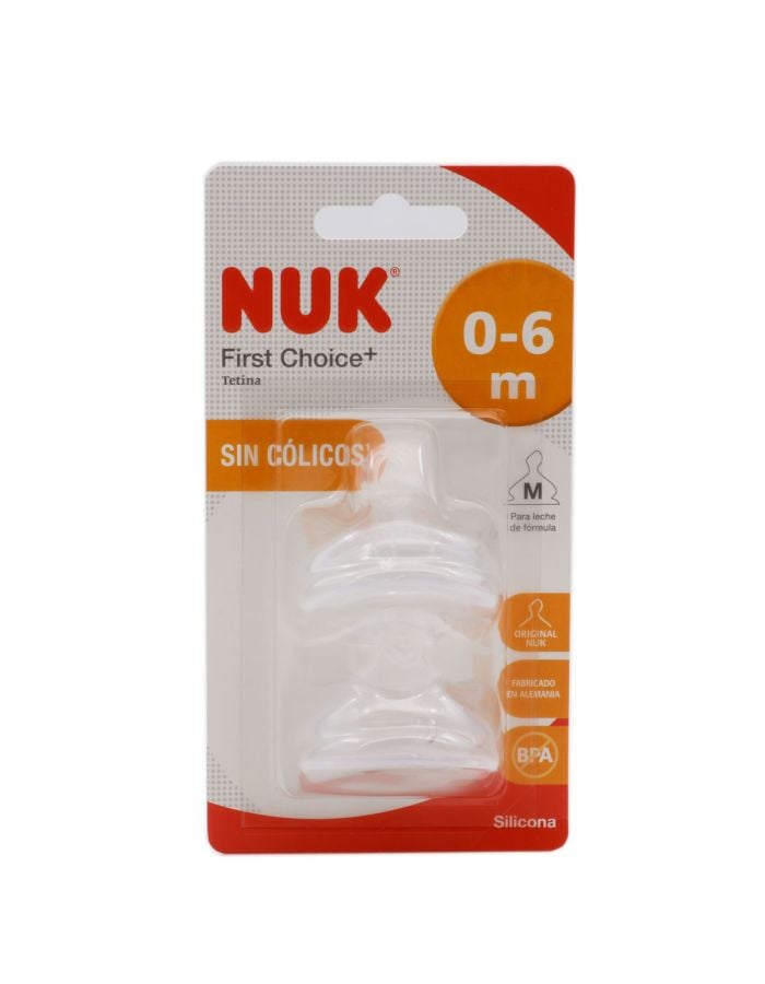 Nuk First Choice+ Tetina de Silicona Orificio M 2 Tetinas 0-6m 