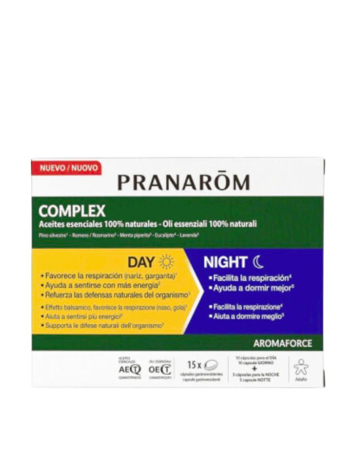 Pranarom Complex Día y Noche 15 Cápsulas Aromaforce