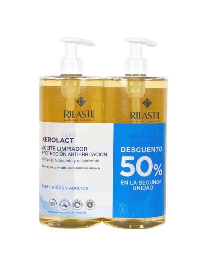 Rilastil Xerolact Aceite Limpiador 1000ml x 2 Duplo
