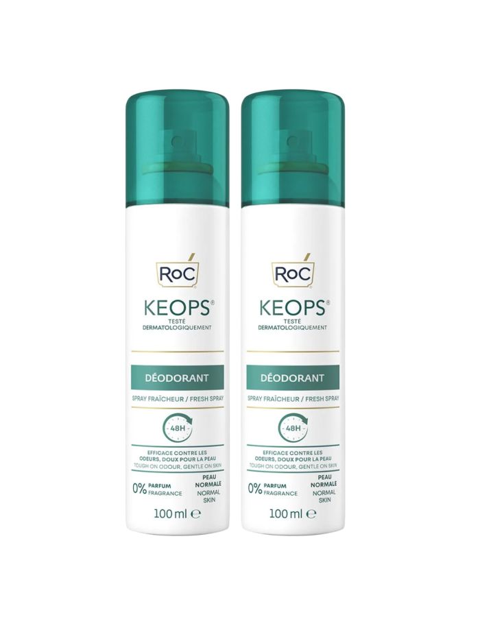 RoC Keops Desodorante Spray Fresco Duplo 100ml x 2