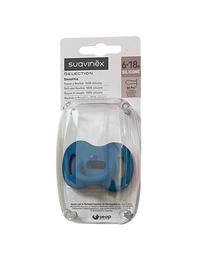 Suavinex Chupete SX Pro Smoothie Todo Silicona 6-18 meses Azul