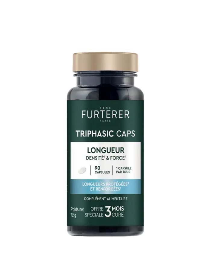 Triphasic Caps Cabellos Largos Densidad y Fuerza 90 Cápsulas René Furterer